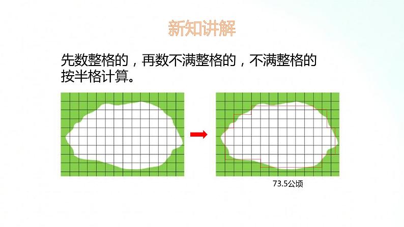 苏教版数学五年级上册 2.6数图形法求不规则图形的面积 课件第6页