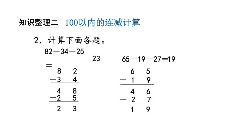 苏教版数学二年级上册 8.3总复习数与运算1 100以内的加法和减法（三） 课件06