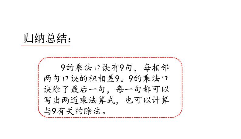 苏教版数学二年级上册 6.5 9的乘法口诀和用9的口诀求商 课件07