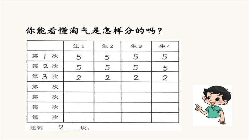 北师大版二年级数学上册第7单元2.7.3分糖果课件第4页