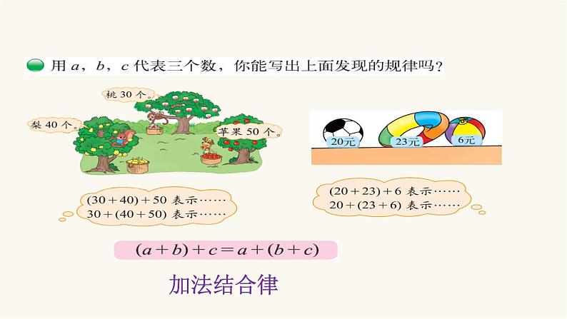 北师大版四年级数学上册第4单元4.4.3加法结合律课件第6页