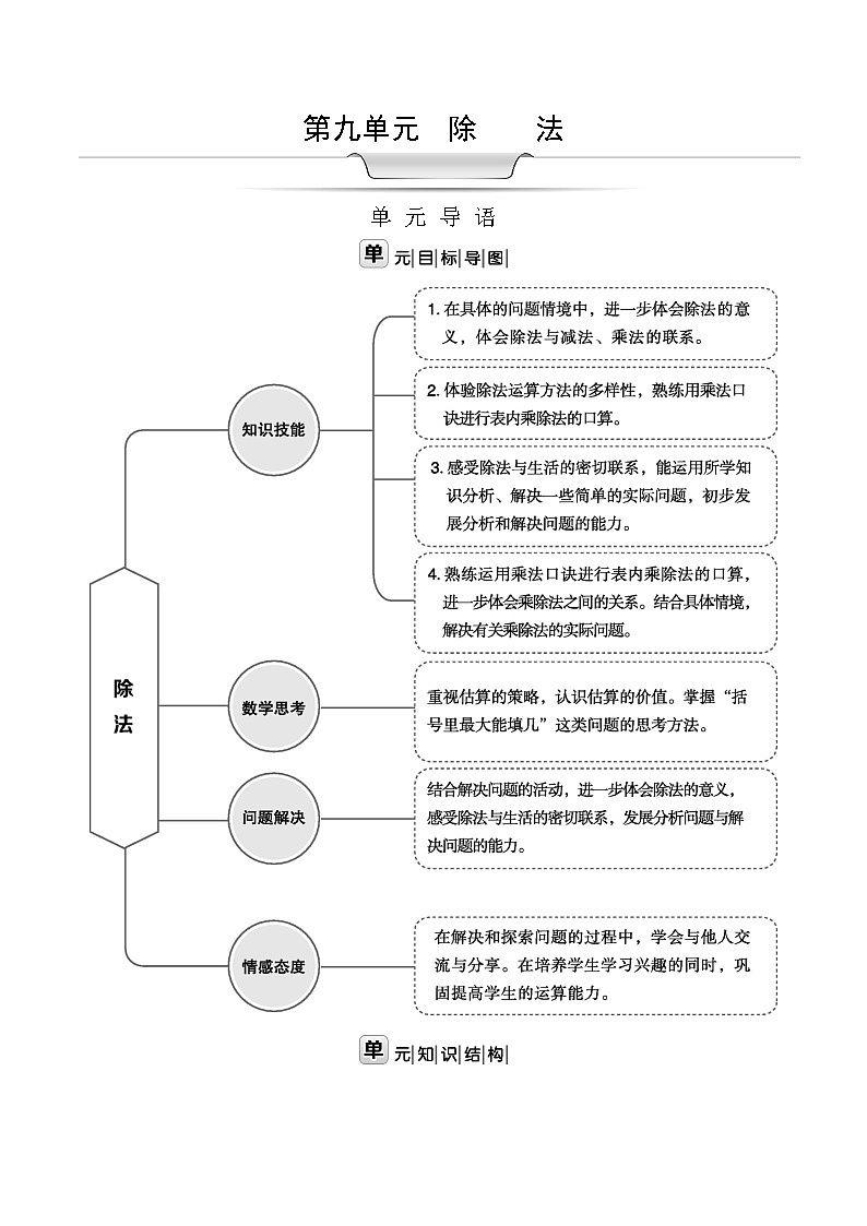 北师大版二年级数学上册第9单元除法课时教案01