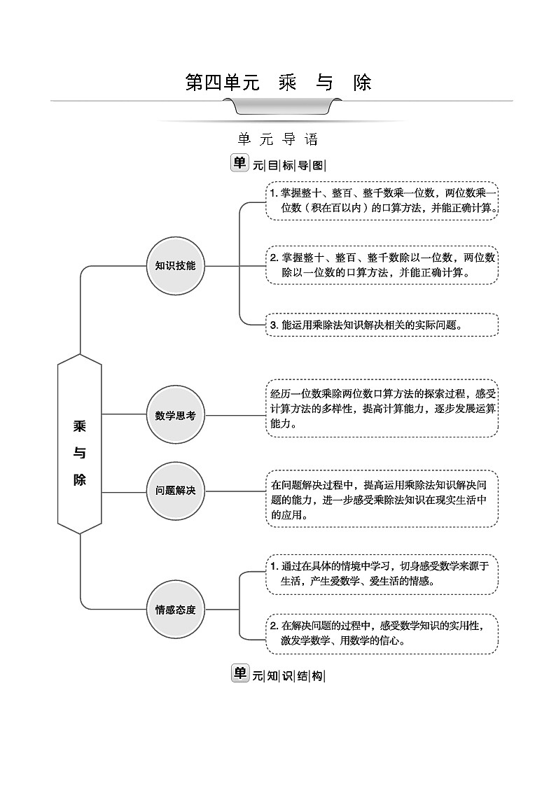 北师大版三年级数学上册第4单元乘与除课时教案第1页