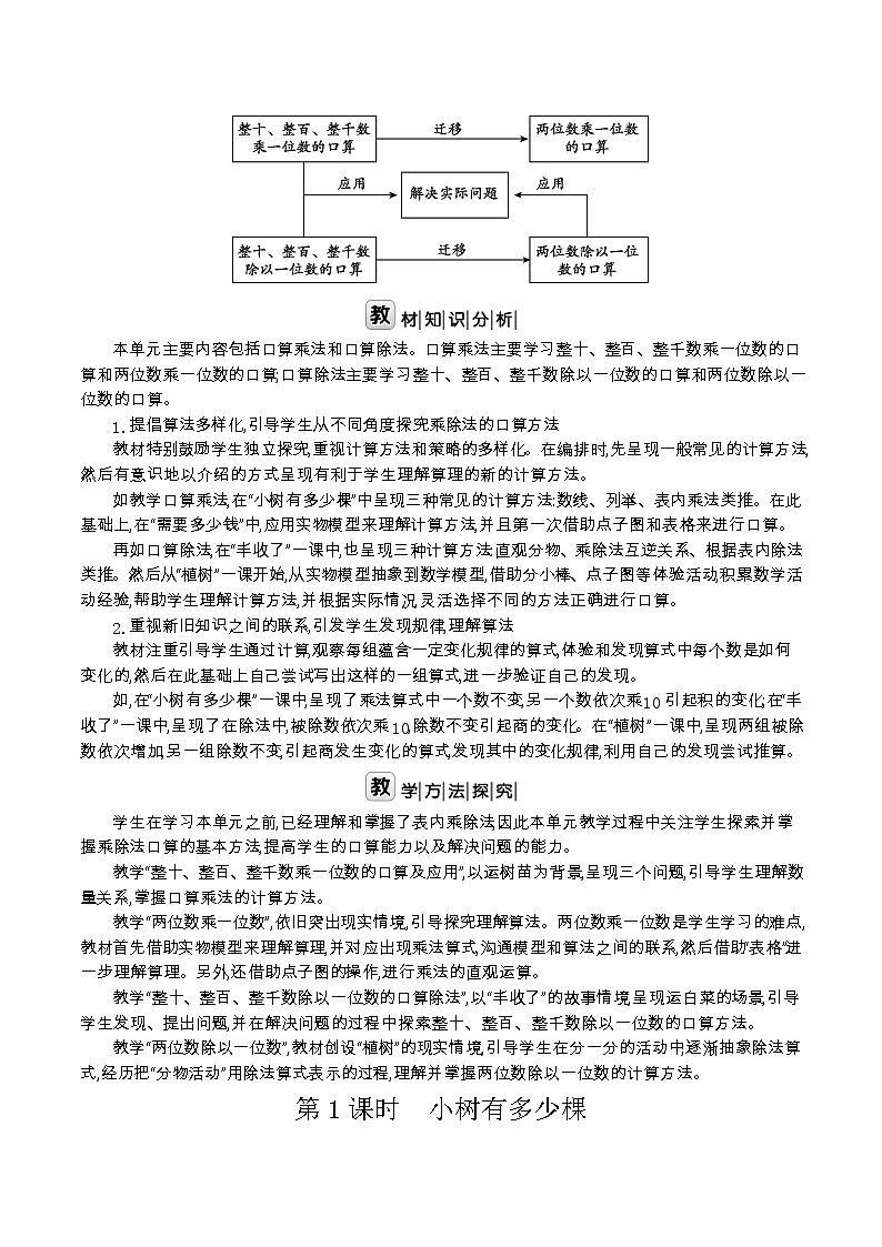 北师大版三年级数学上册第4单元乘与除课时教案第2页
