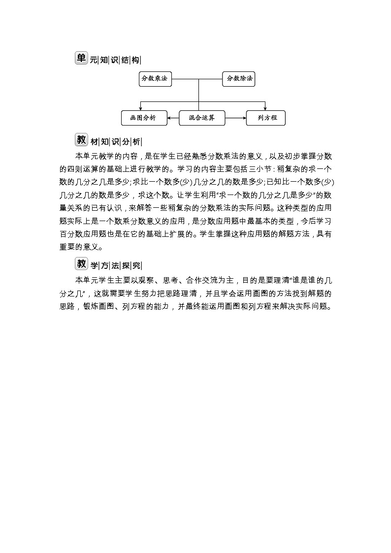 北师大版六年级数学上册第2单元分数的混合运算课时教案第2页