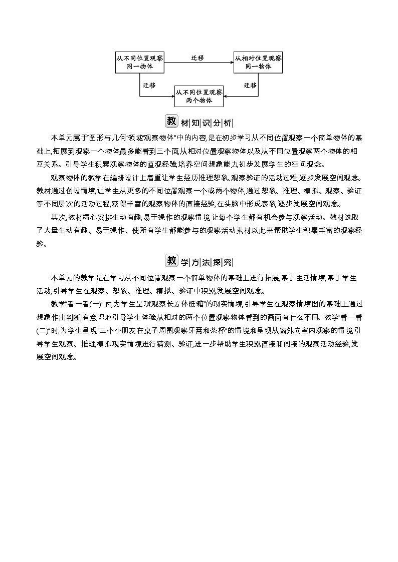 北师大版三年级数学上册第2单元观察物体课时教案第2页
