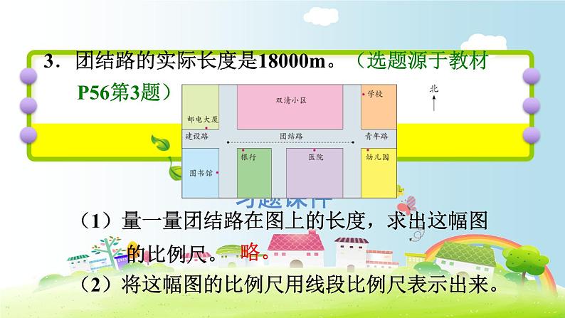 六年级下册数学课件-课后练习：4.6比例尺1（比例尺的意义及求比例尺） 人教版(共15张PPT)04