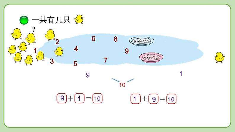 小学数学 北师大版 一年级上册 第三单元第12课时《小鸡吃食》 课件03