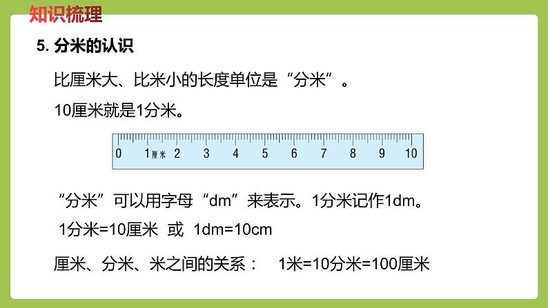 二年级下册数学课件-整理与评价 第5课时   厘米、分米、米 (共20张PPT)冀教版08