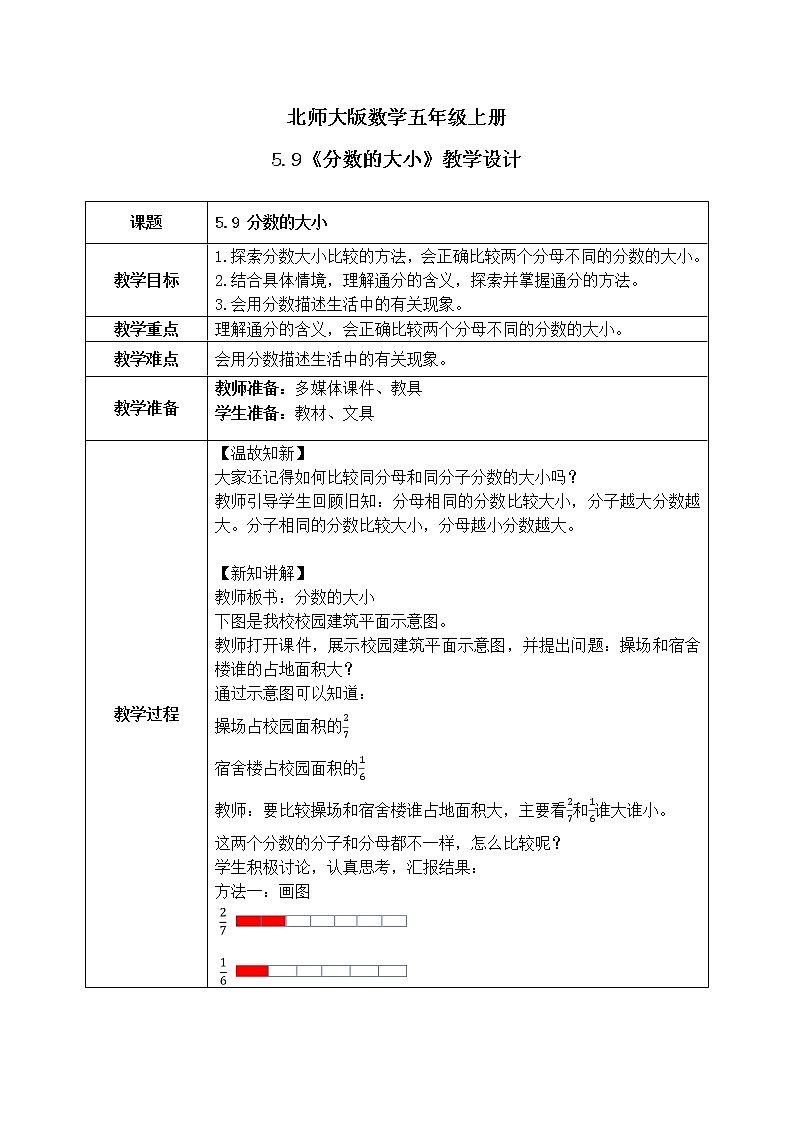 5.9《分数的大小》课件+教案01