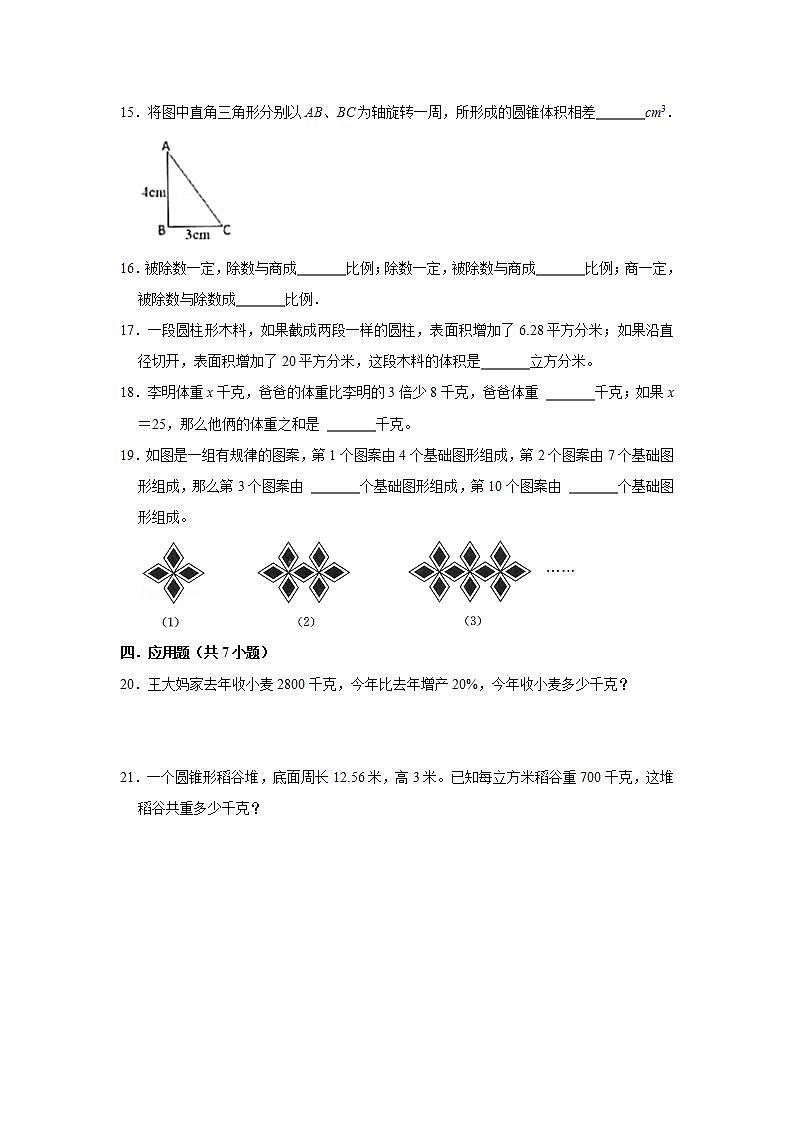 分班考模拟冲刺b卷-小学数学六年级下册苏教版第3页
