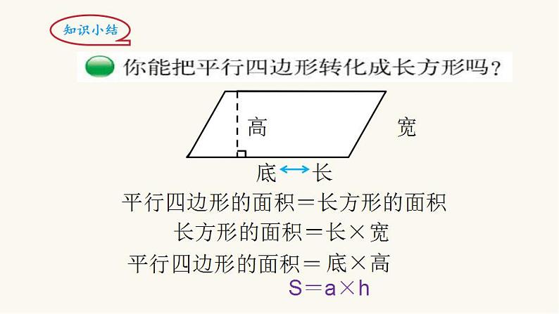 北师大版五年级数学上册第4单元5.4.3平行四边形的面积课件05