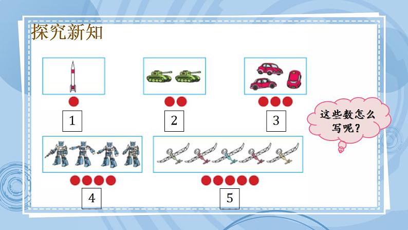 青岛版（五年制）1上数学 1.2 会写1~5各数 课件第3页