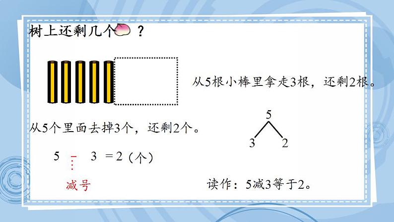 青岛版（五年制）1上数学 3.2 认识5以内的减法 课件05