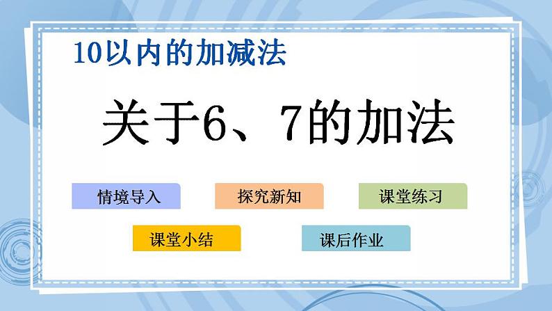 青岛版（五年制）1上数学 3.4 关于6、7的加法 课件01