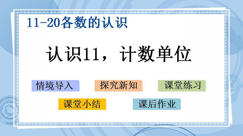 青岛版（五年制）1上数学 5.1 认识11，计数单位 课件第1页