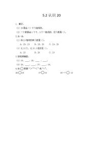 小学数学青岛版 (五四制)一年级上册五 海鸥回来了——11~20各数的认识精品同步练习题