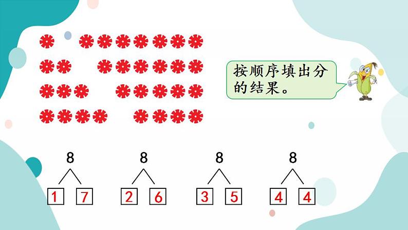 苏教版1年级上册数学第七单元第3课时  8、9的分与合课件第4页