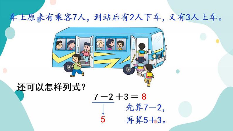 苏教版1年级上册数学第八单元第12课时  加减混合课件第5页