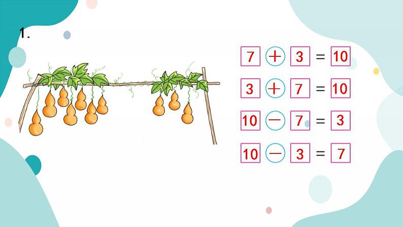 苏教版1年级上册数学第八单元练习八课件02