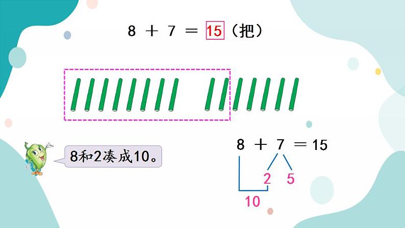 苏教版1年级上册数学第十单元第2课时  8、7加几课件第4页