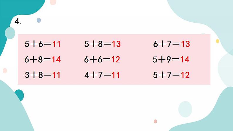 苏教版1年级上册数学第十单元练习十三课件第5页