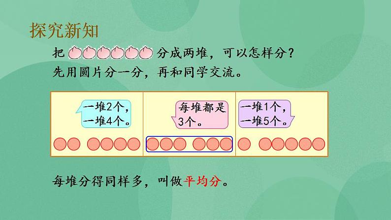 苏教版2上数学 4.1 认识平均分、每几个分一份求份数 课件第4页