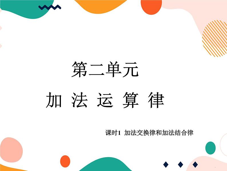 西师大版4上数学第二单元加法运算律课时1课件第1页