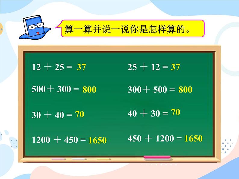 西师大版4上数学第二单元加法运算律课时1课件第2页