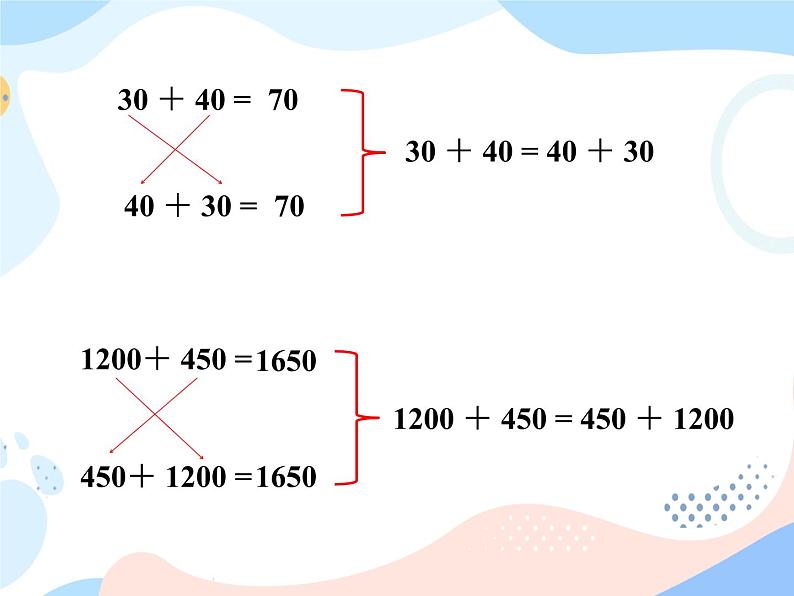 西师大版4上数学第二单元加法运算律课时1课件第4页