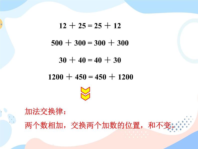 西师大版4上数学第二单元加法运算律课时1课件第5页