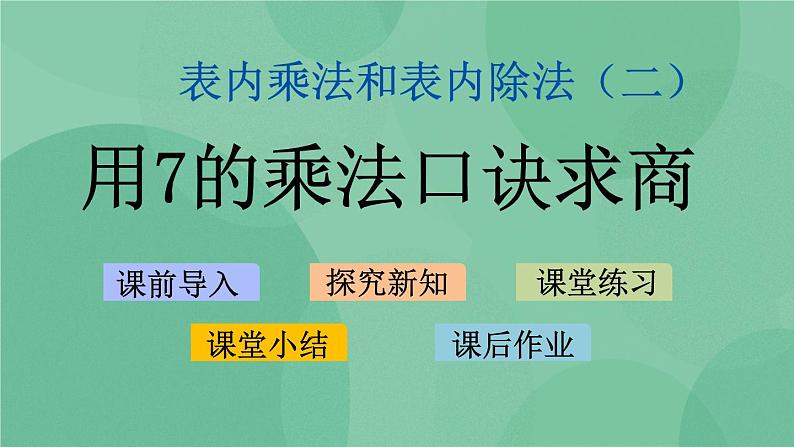 苏教版2上数学 6.2 用7的乘法口诀求商  课件+教案+练习01