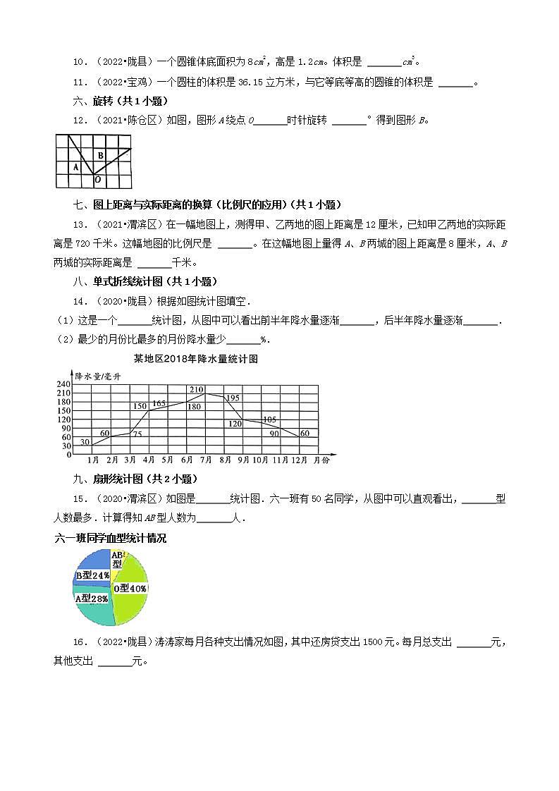 陕西省宝鸡市三年（2020-2022）小升初数学卷真题分题型分层汇编-05填空题（中档题）(北师大版)第2页