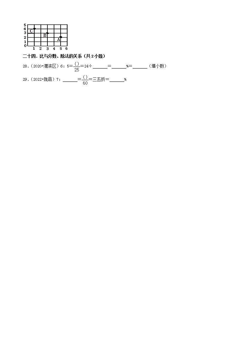 陕西省宝鸡市三年（2020-2022）小升初数学卷真题分题型分层汇编-04填空题（基础提升）(北师大版)第3页