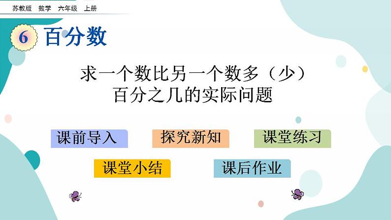 苏教版六上数学  6.7 求一个数比另一个数多（少）百分之几的实际问题  课件+练习01