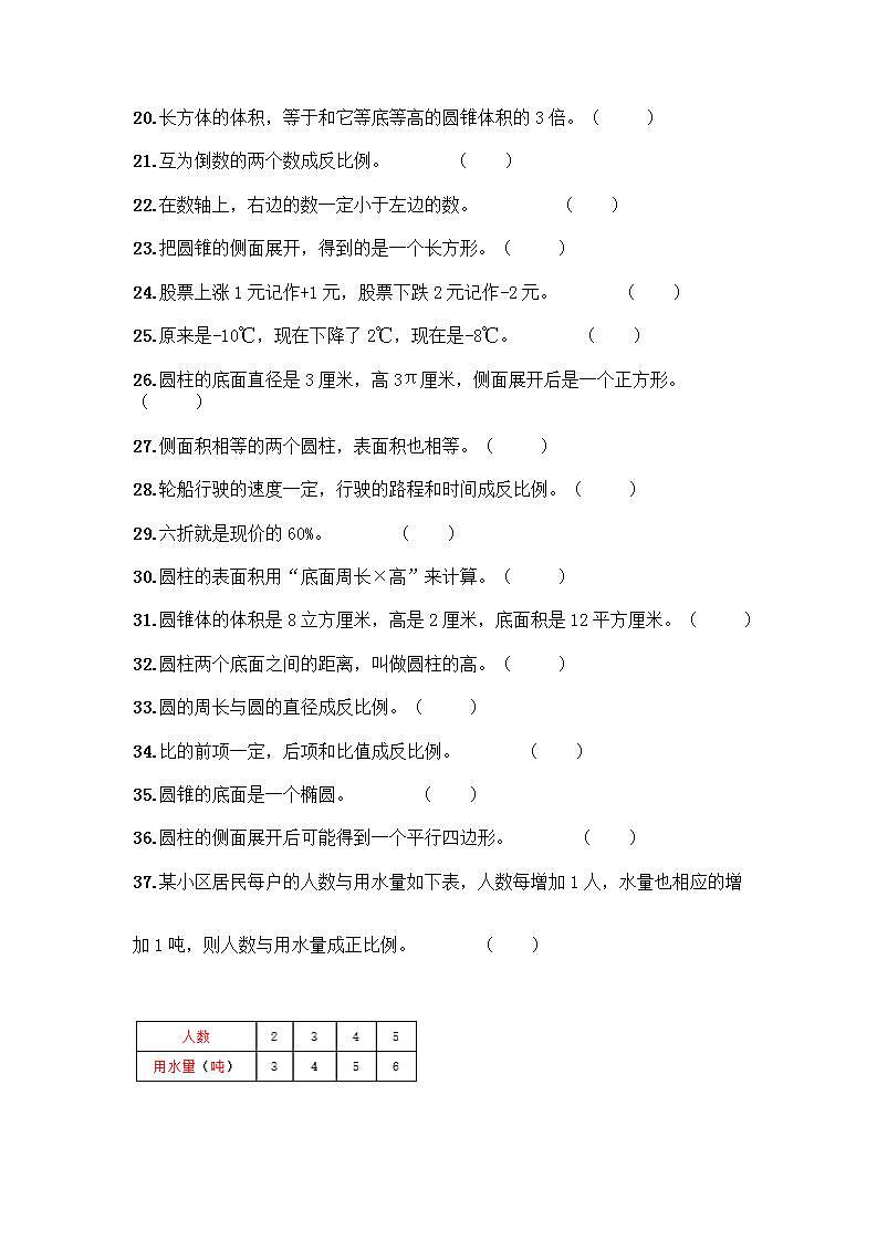 小升初数学判断题50道质优丨质优（典型题） (2)第2页