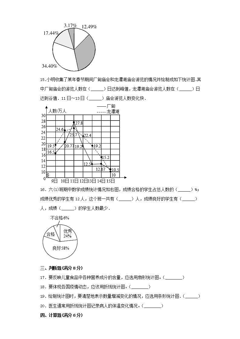 北师大版六上第五单元数据处理综合训练（二）03