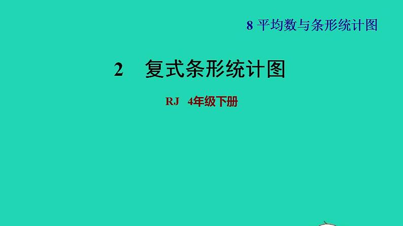 2022四年级数学下册第8单元平均数与条形统计图第2课时复式条形统计图习题课件新人教版01