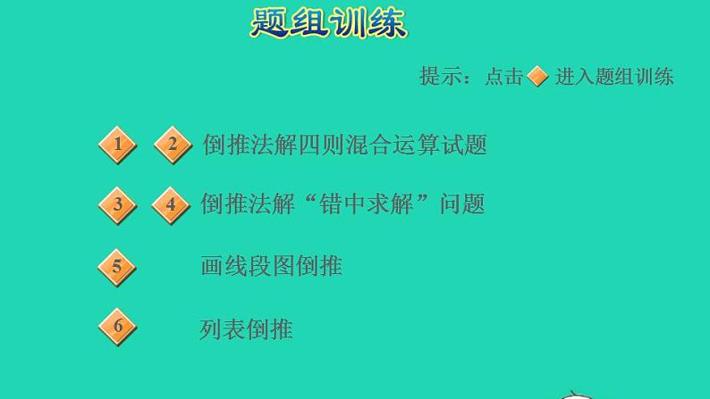 2022四年级数学下册第2单元观察物体二第5招用倒推法解决问题1课件新人教版05