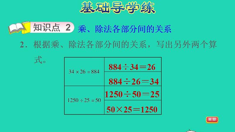 2022四年级数学下册第1单元四则运算第2课时乘除法的意义和各部分间的关系习题课件新人教版第4页