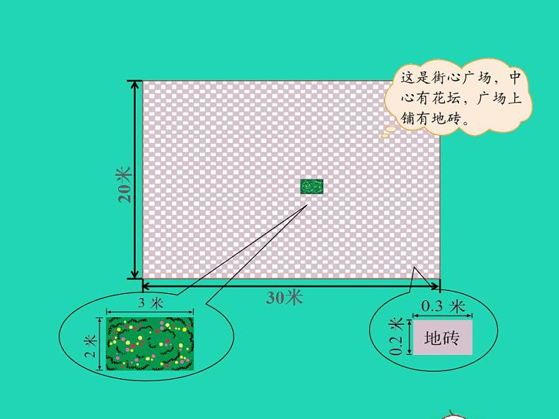 2022四年级数学下册第3单元小数乘法3街心广场授课课件北师大版03