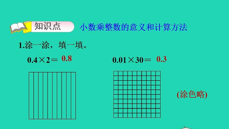 2022四年级数学下册第3单元小数乘法1买文具小数乘整数习题课件北师大版03