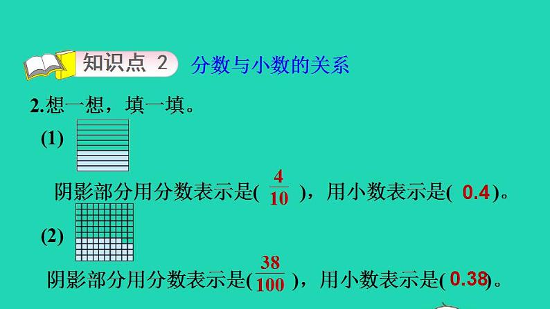 2022四年级数学下册第1单元小数的意义和加减法1小数的意义一认识小数的意义习题课件北师大版04