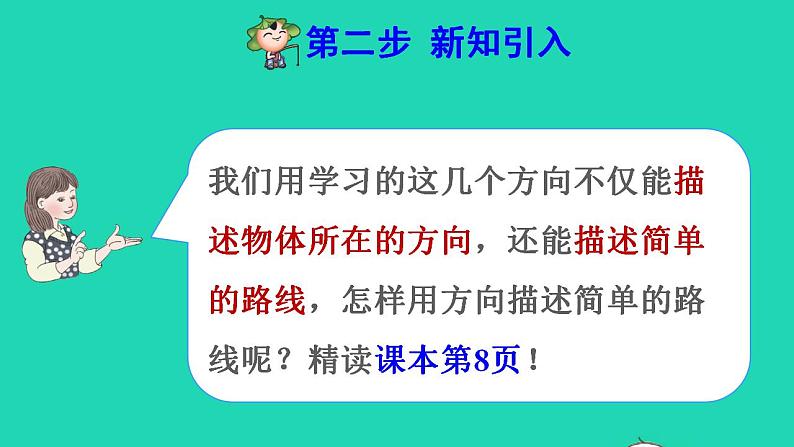 2022三年级数学下册第1单元位置与方向一第3课时简单的路线预习课件新人教版第3页