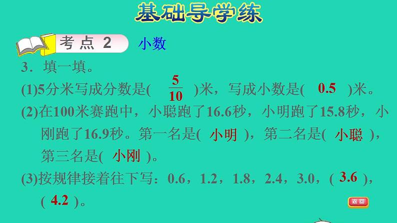 2022三年级数学下册第9单元总复习第2课时年月日　小数的初步认识习题课件新人教版第5页