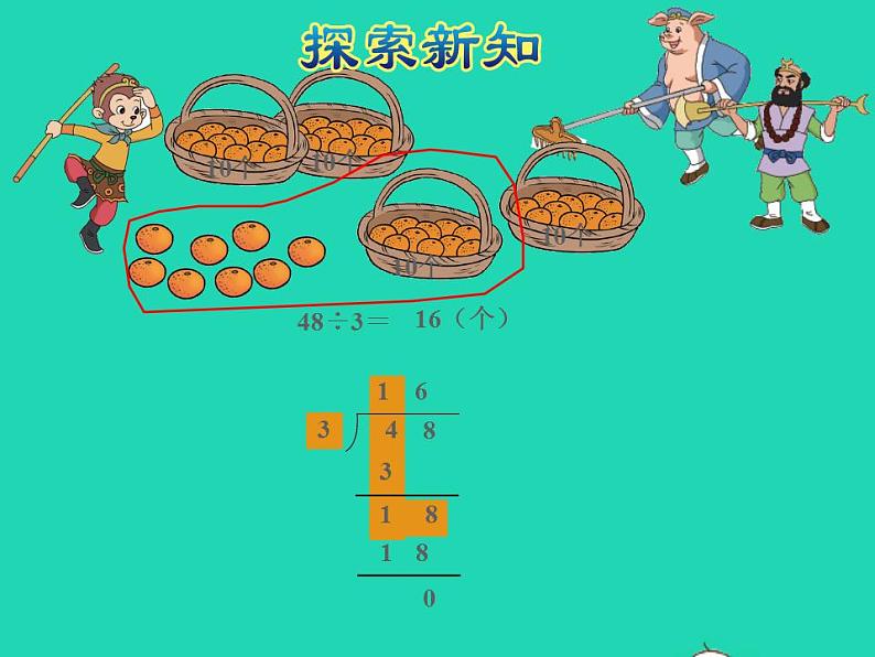 2022三年级数学下册第1单元除法第2课时分橘子授课课件北师大版06