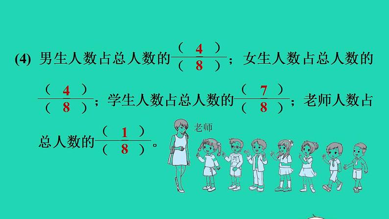 2022三年级数学下册第6单元认识分数阶段小达标12课件北师大版05