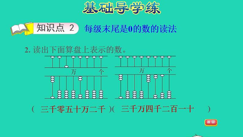 2022四年级数学下册第2单元认识多位数第2课时认识含有万级和个级的数读法习题课件苏教版第4页