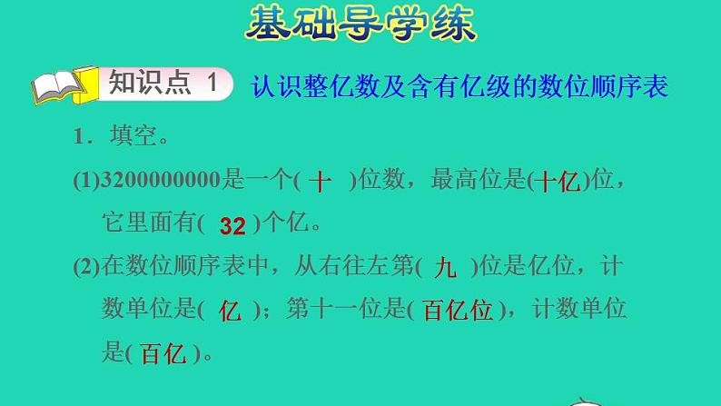 2022四年级数学下册第2单元认识多位数第4课时认识正亿数习题课件苏教版第3页