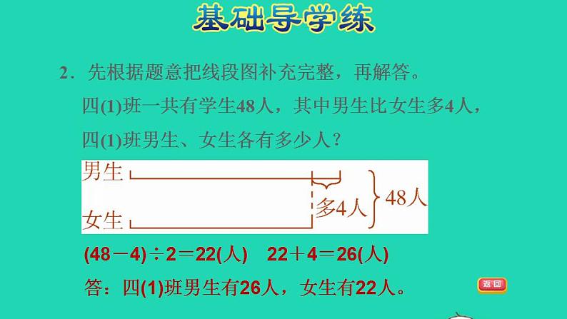 2022四年级数学下册第5单元解决问题的策略第1课时用画线段图的策略解决问题习题课件苏教版第6页